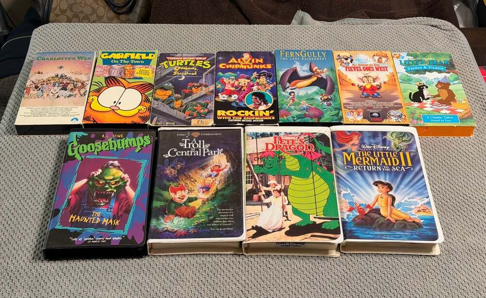 Lot of 11 Nostalgia Bundle Classic Animated and Live Action VHS Tapes